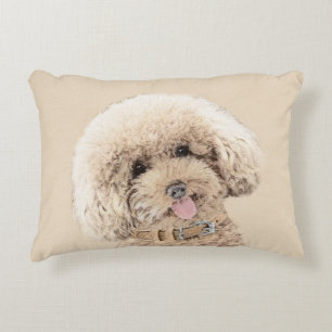 Poodle Miniatur Spielzeug Apricot Cream Brown Dog Dekokissen