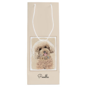 Poodle Miniatur Spielzeug Apricot Cream Brown Dog Geschenktüte Für Weinflaschen