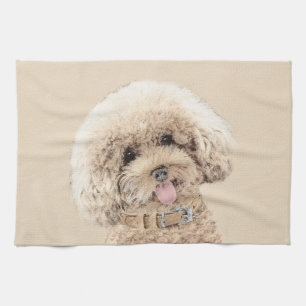 Poodle Miniatur Spielzeug Apricot Cream Brown Dog Geschirrtuch