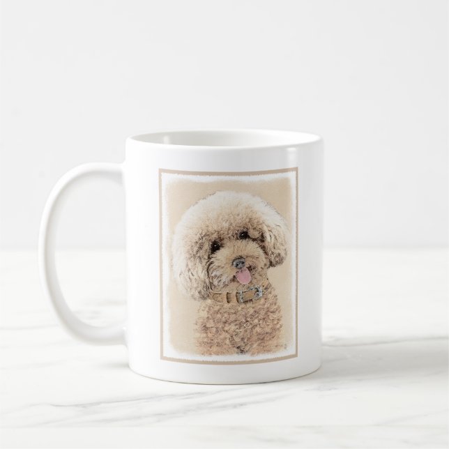 Poodle Miniatur Spielzeug Apricot Cream Brown Dog  Kaffeetasse (Links)