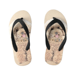 Poodle Miniatur Spielzeug Apricot Cream Brown Dog  Kinderbadesandalen