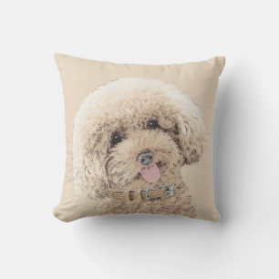 Poodle Miniatur Spielzeug Apricot Cream Brown Dog  Kissen