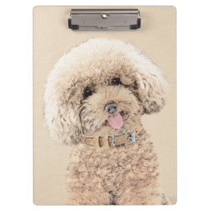 Poodle Miniatur Spielzeug Apricot Cream Brown Dog  Klemmbrett