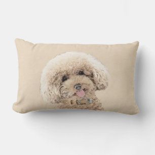 Poodle Miniatur Spielzeug Apricot Cream Brown Dog Lendenkissen