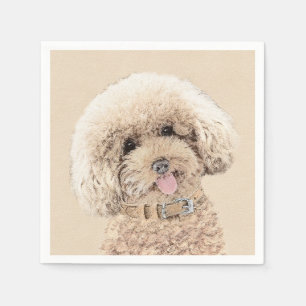 Poodle Miniatur Spielzeug Apricot Cream Brown Dog  Serviette