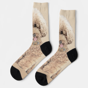 Poodle Miniatur Spielzeug Apricot Cream Brown Dog  Socken