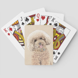 Poodle Miniatur Spielzeug Apricot Cream Brown Dog Spielkarten