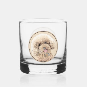 Poodle Miniatur Spielzeug Apricot Cream Brown Dog  Whiskyglas