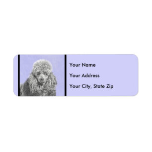 Poodle Miniatur Spielzeug Silver Gray Blue Hund Ku