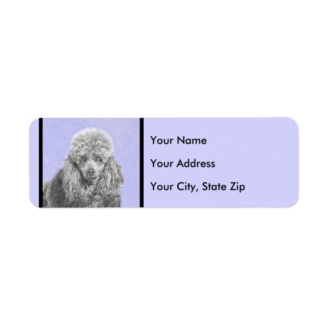 Poodle Miniatur Spielzeug Silver Gray Blue Hund Ku (Vorne)