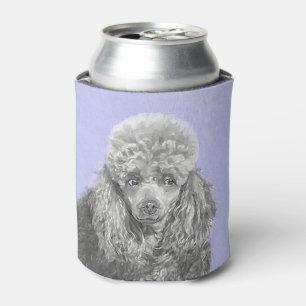 Poodle Miniatur Spielzeug Silver Gray Blue Hund Ku Dosenkühler