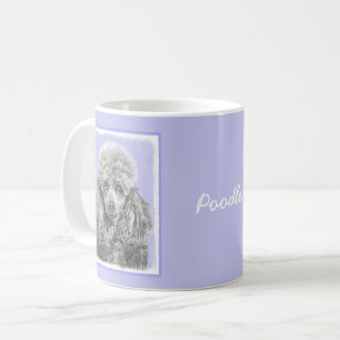 Poodle Miniatur Spielzeug Silver Gray Blue Hund Ku Kaffeetasse