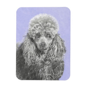 Poodle Miniatur Spielzeug Silver Gray Blue Hund Ku Magnet