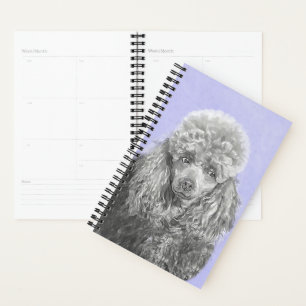 Poodle Miniatur Spielzeug Silver Gray Blue Hund Ku Planer