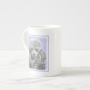 Poodle Miniatur Spielzeug Silver Gray Blue Hund Ku Prozellantasse