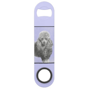 Poodle Miniatur Spielzeug Silver Gray Blue Hund Ku Speed Flaschenöffner
