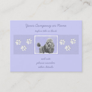 Poodle Miniatur Spielzeug Silver Gray Blue Hund Ku Visitenkarte