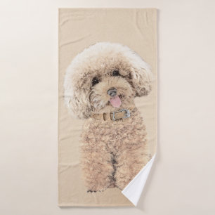 Poodle Miniature Toy Apricot Crème Chien Brown Art