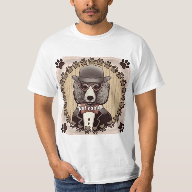 Poodle mit Brille T - Shirt (Vorderseite)