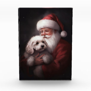 Poodle mit Weihnachtsmann Weihnachten Fotoblock