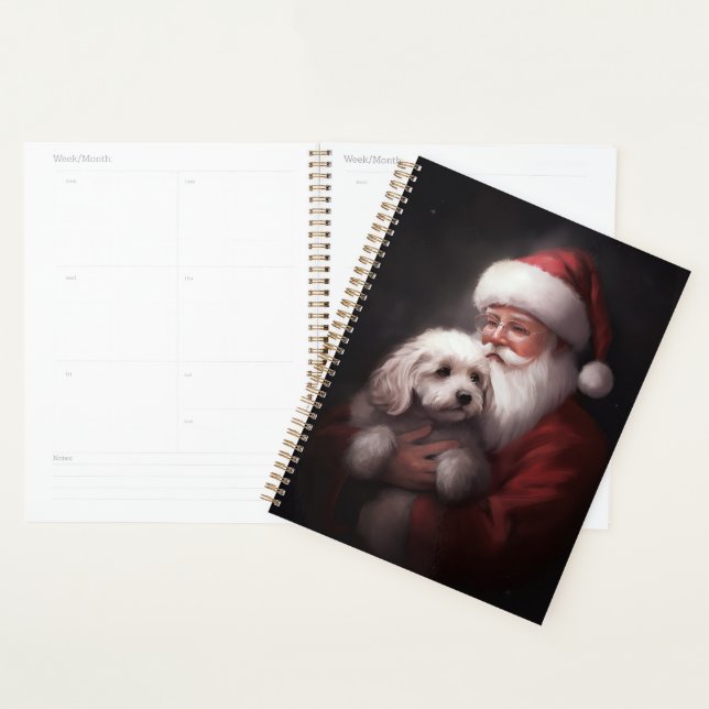 Poodle mit Weihnachtsmann Weihnachten Planer (Anzeige)