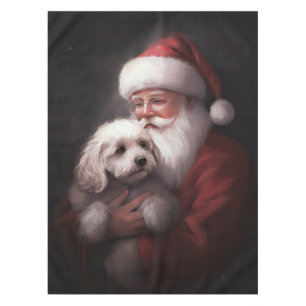 Poodle mit Weihnachtsmann Weihnachten Tischdecke
