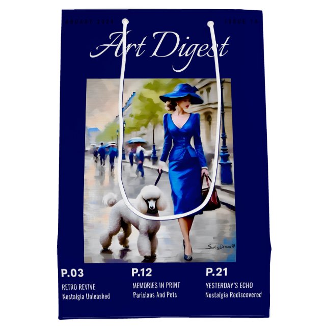 Poodle Mittlere Geschenktüte (Rückseite)