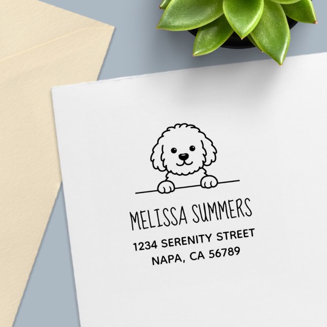 Poodle Mix Dog Doodle Pet Address Permastempel (Von Creator hochgeladen)