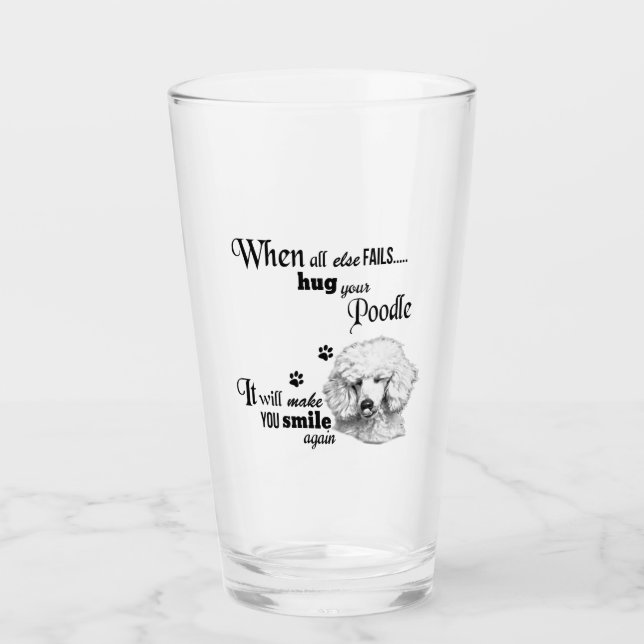 Poodle moderne Kunst niedlicher Hund züchtet Sloga Glas (Vorderseite)