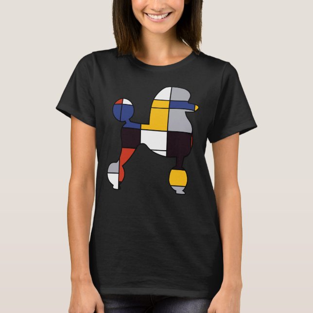 Poodle Mondrian T-Shirt (Vorderseite)