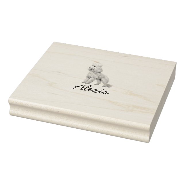 Poodle-Monochrom Gummistempel (Stempel)