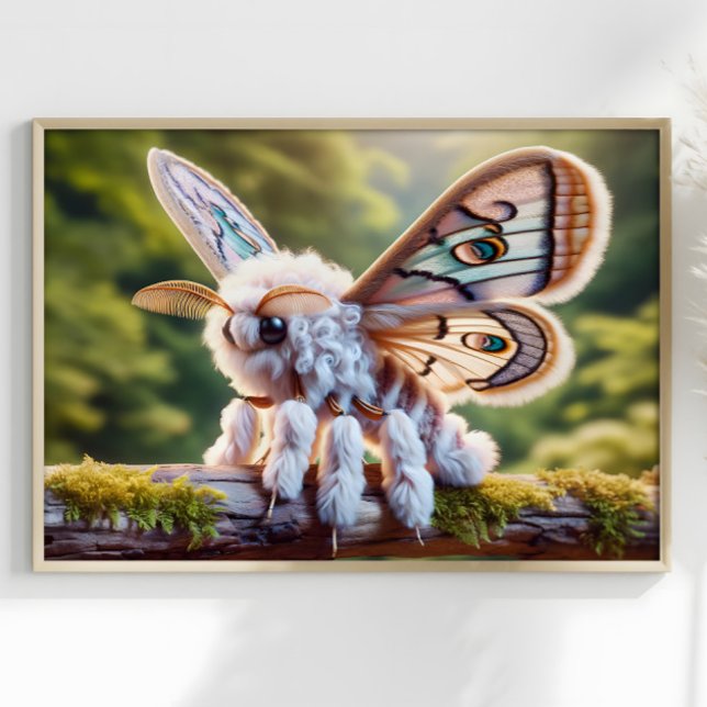 Poodle Moth Surreal Fluffy Moth Fantasy World Poster (Von Creator hochgeladen)