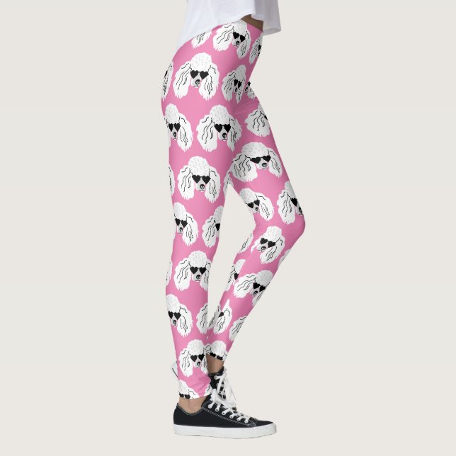 Poodle Muster Niedlich rosa Leggings (Rechts)