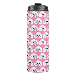 Poodle Muster Niedlich rosa Thermosbecher