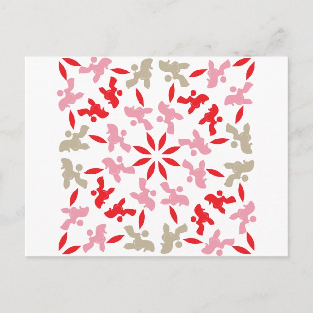 Poodle Muster Postkarte (Vorderseite)