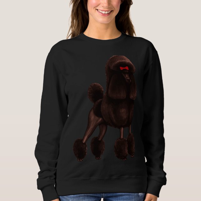 Poodle Muster White Sweatshirt (Vorderseite)