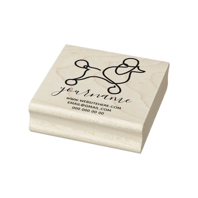 Poodle niedlicher Hund Gummistempel (Stempel)