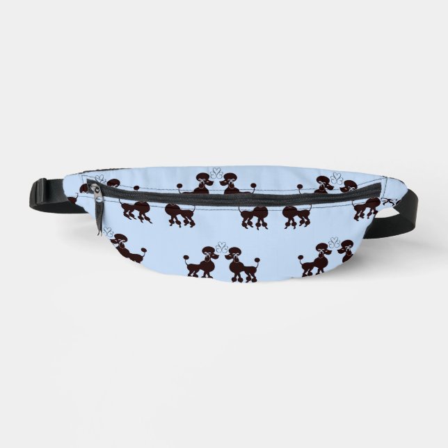 Poodle Pair blauer Hintergrund Bauchtasche (Vorderseite)
