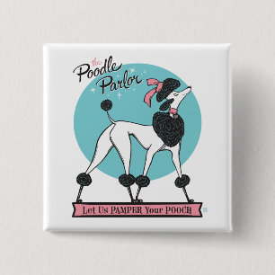 Poodle Parlor Button