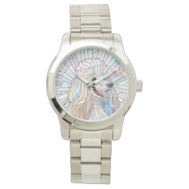 Poodle - pastellfarbene Mosaik Armbanduhr