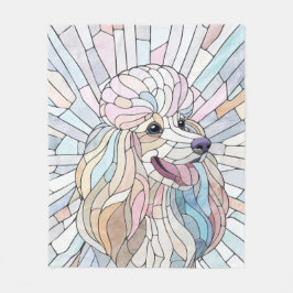 Poodle - pastellfarbene Mosaik Fleecedecke