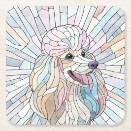 Poodle - pastellfarbene Mosaik Rechteckiger Pappuntersetzer