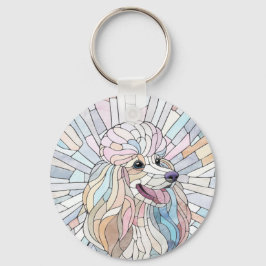 Poodle - pastellfarbene Mosaik Schlüsselanhänger