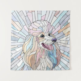 Poodle - pastellfarbene Mosaik Wandteppich