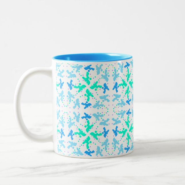 Poodle Patern Zweifarbige Tasse (Links)