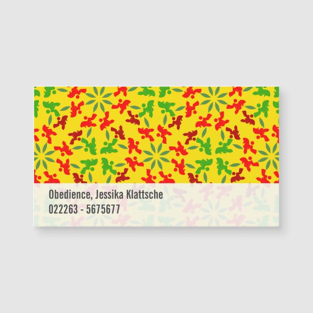 Poodle Pattern Magnetkarte (Vorderseite)