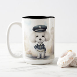 Poodle Police Force ...Pfoten in Aktion Zweifarbige Tasse