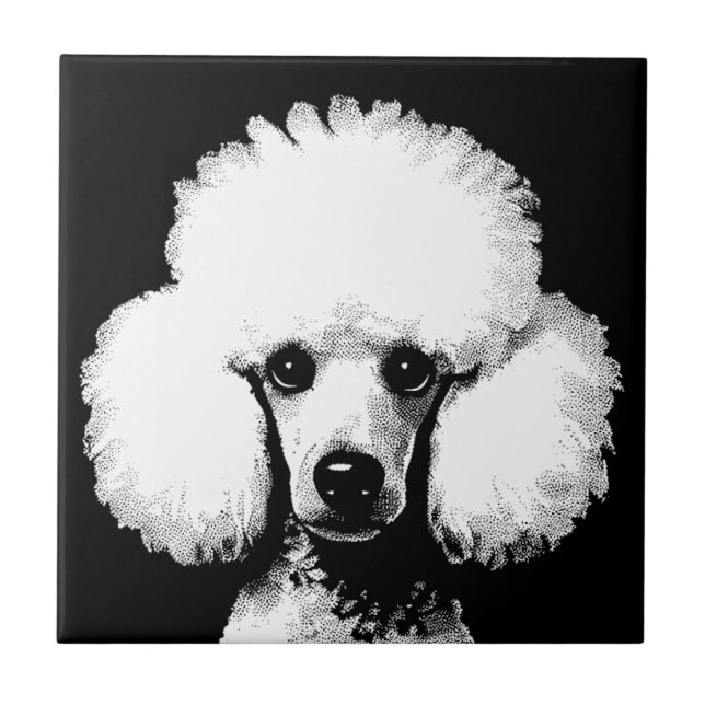 Poodle Pop Art Inspiriert Retro Chic Fliese (Vorderseite)