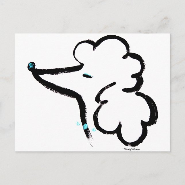 Poodle Portrait Postkarte (Vorderseite)