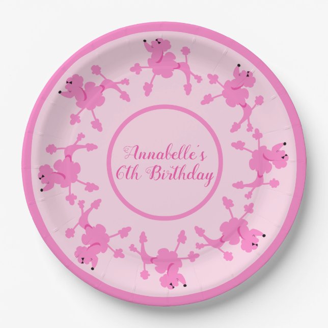 Poodle Power Party Individualisieren Papierplatte Pappteller (Vorderseite)